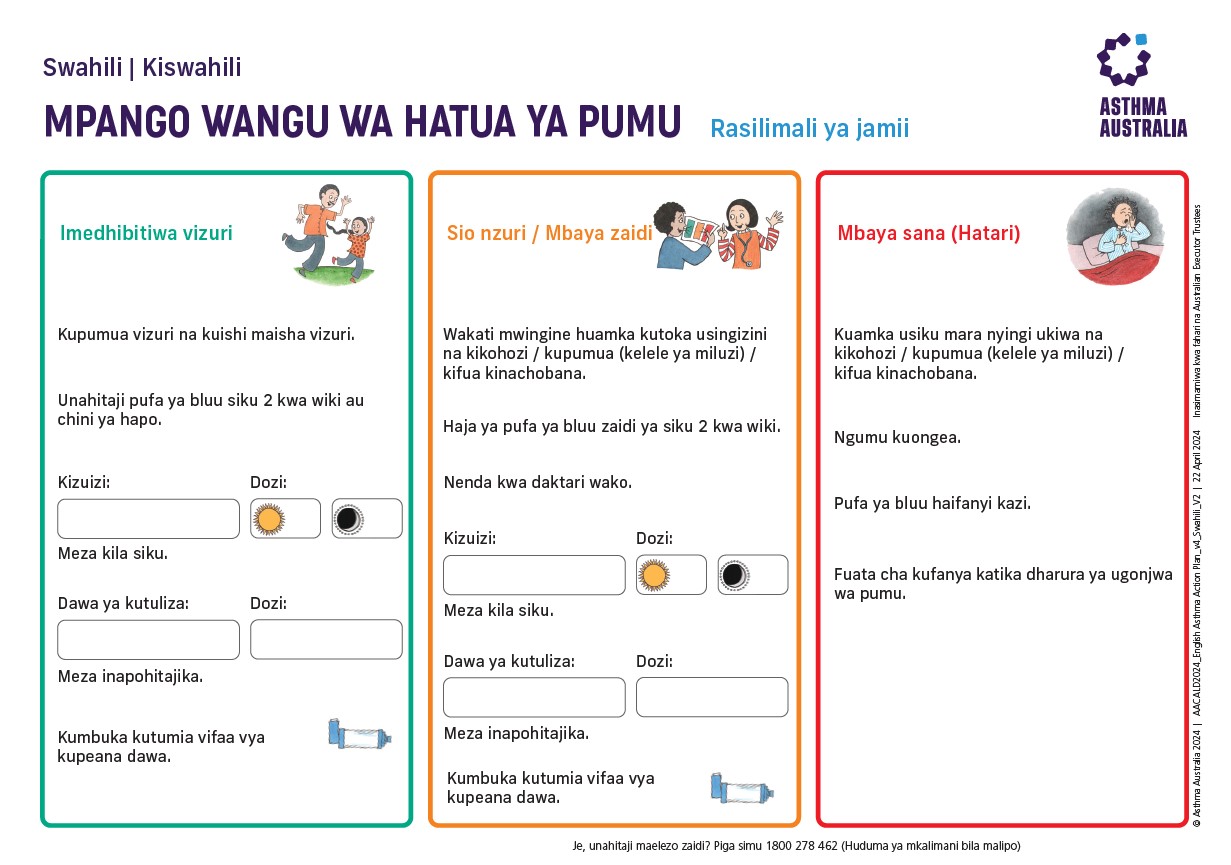 Swahili AAP Swahili: Asthma Action Plan