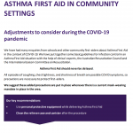 Asthma First Aid - Adjustments during COVID