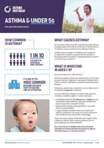 Asthma Australia, Asthma in under 5s, children asthma