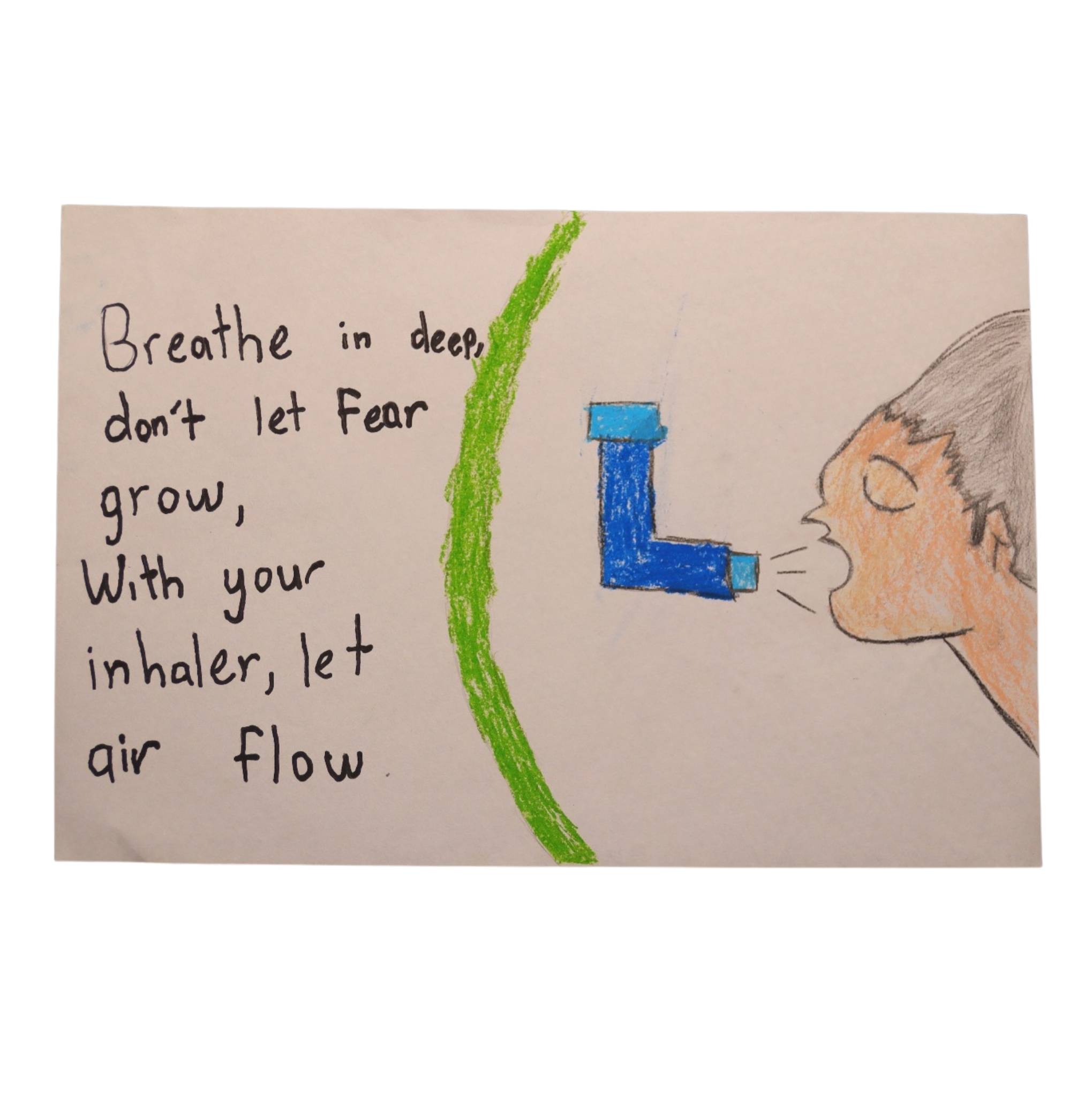 The man with asthma- my artwork is about a man taking his asthma puffer.