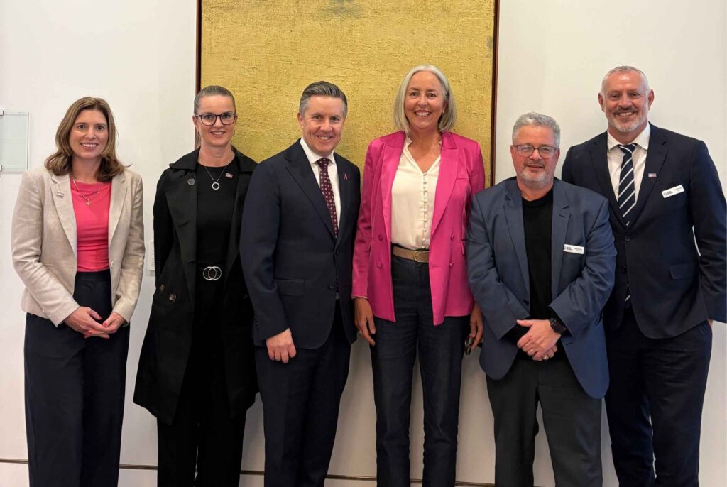 L to R Kate Miranda CEO, Fiona Morrison constitutent, Minister Butler, Liz Ellis Asthma Australia Ambassador, Steve Morris Board Member, James Wright Board Chair